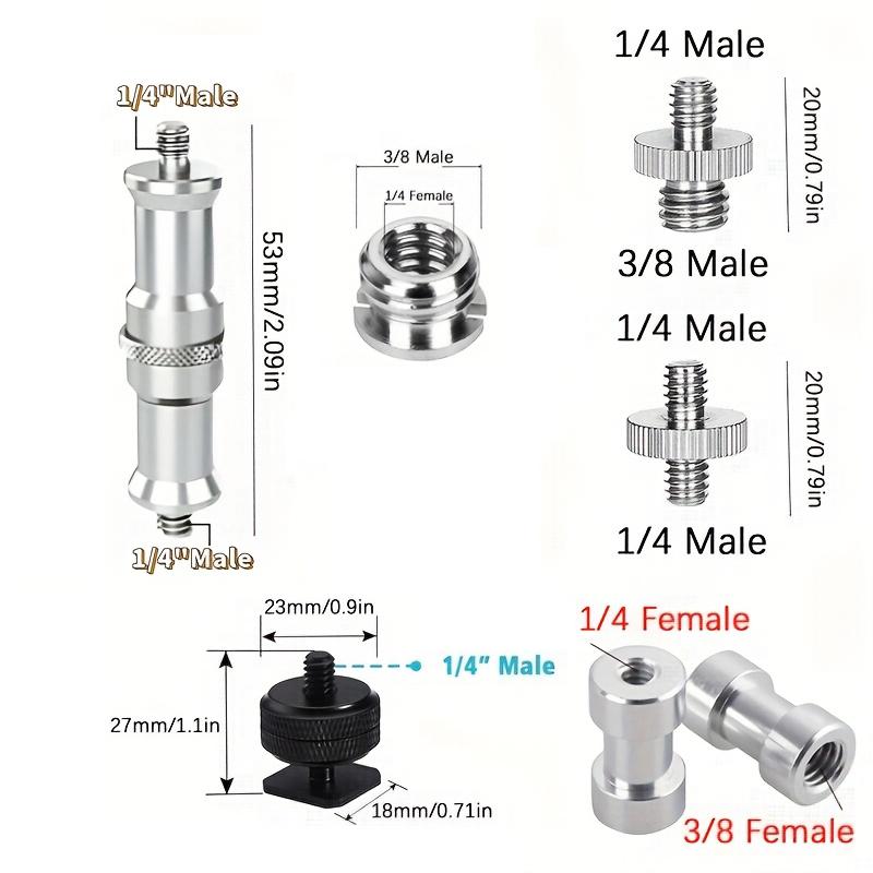 20/28/34 pcs Metal Screw Adapter Set for Cameras, Tripods & Monopods - 1/4" to 3/8" Converters, Variety of Sizes & Shapes, Ideal for Photography Enthusiasts, Camera Adapter