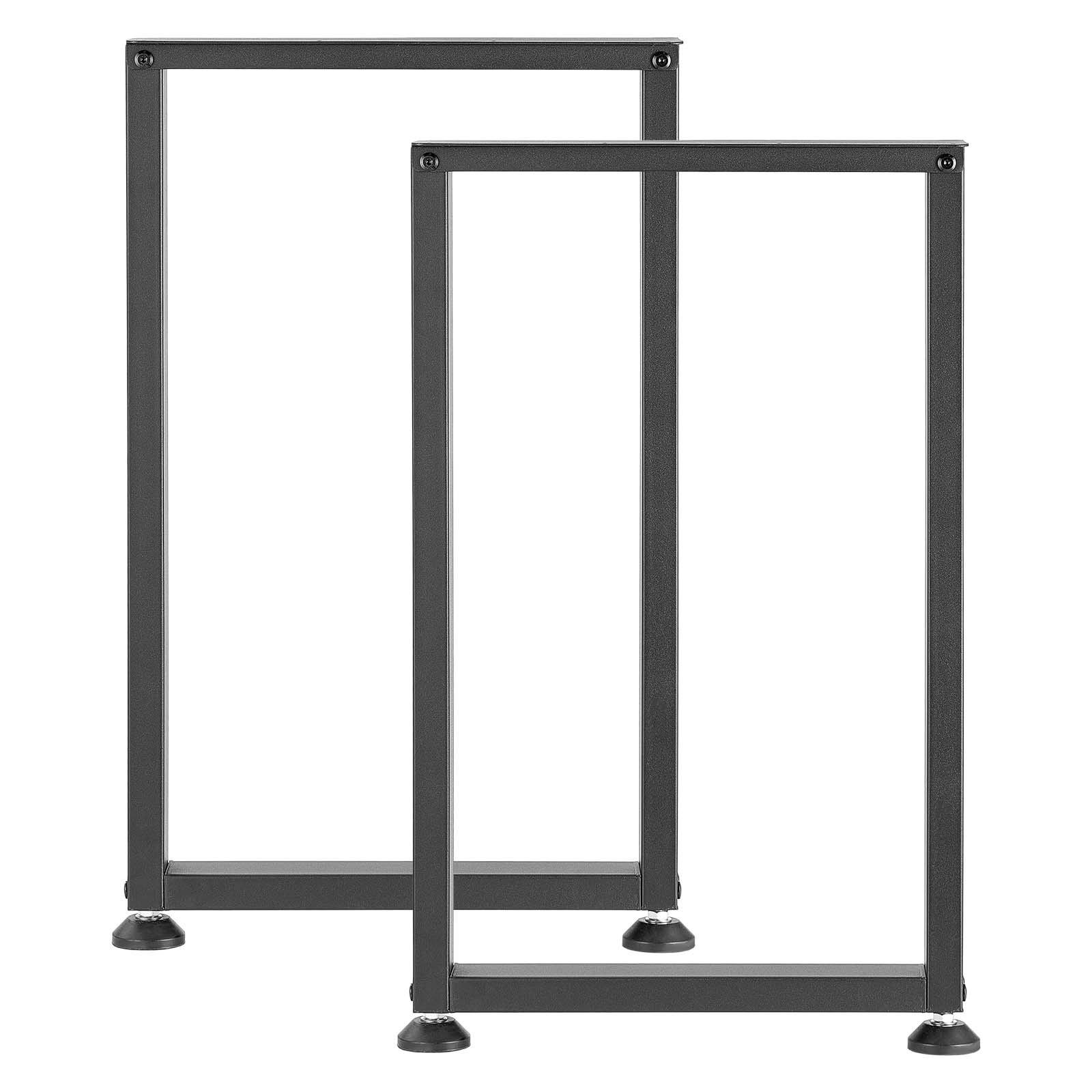 Table Legs, 29.1" Hx 17.7" W Square Steel Furniture Legs, Modular Design, Easy Assembly, 2204 lbs Max Load Heavy Duty, for Home Office Desk, Workbenches, Dinner Bar Tables, Set of 2, Black