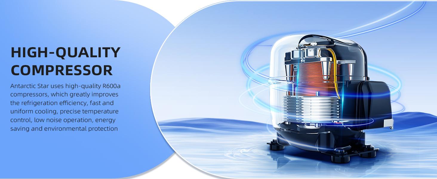 Antarctic Star 0.6Cu. Ft. Freestanding Wine Cellar,  mini  fridge,4-Bottle Red Wine with 6-Can Beer Refrigerator, Quiet Compressor, LED Light and Display, 40-61 ℉, Black