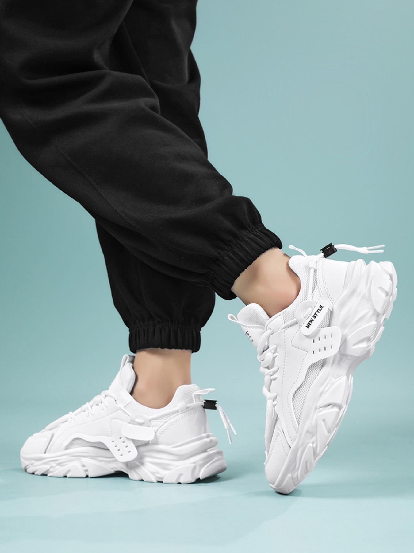 Men's Sporty Lace Up Walking Shoes, Casual Comfortable Breathable Running Shoes, Trendy All-match Sneakers for Daily Wear, Closed