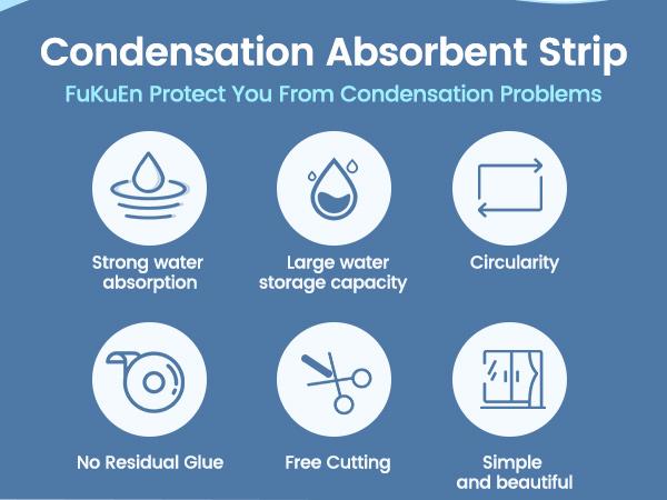 Window Condensation Absorber Strips - Weather Stripping - Window Sill and Frame Water Absorber Condensation