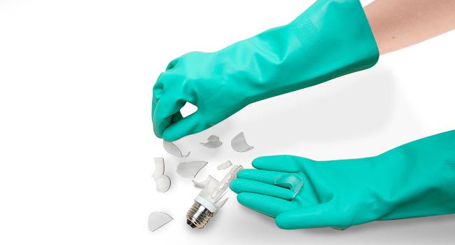 Chemical Resistant Nitrile Cleaning Gloves, Latex-Free, 1 Pair (Size L), 15mil, Reusable, Acid-Alkali-Solvent-Oil Resistant, Skin-Friendly, Anti-Slip for Industrial Household Use