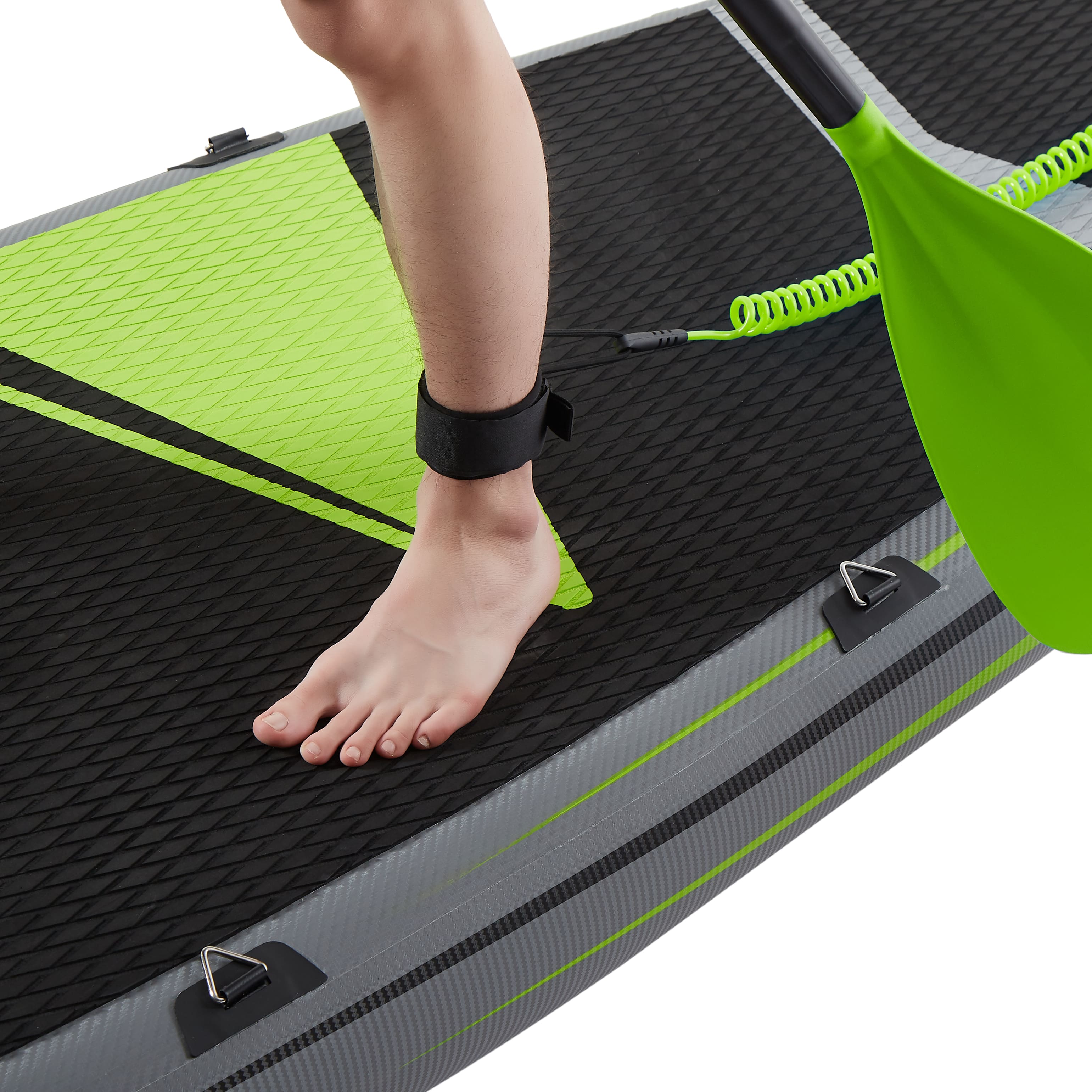 PRO MARINE 10‘/12' Inflatable Stand up Paddle Boards Adjustable Paddle SUP Carry Bag & Fast Pumping Green FathersDayGift