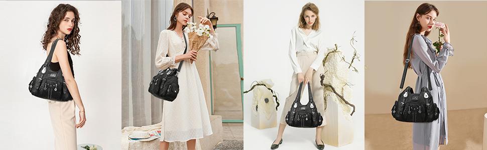 Angel Kiss Soft PU Leather Large Hobo Bag for Women - Adjustable Shoulder Strap, Multiple Pockets, Anti-Theft Back Zipper, Casual Handbag Satchel SpringStatements Angel Kiss Soft PU Leather Large Hobo Bag for Women - Adjustable Shoulder Strap, Multiple Pockets, Anti-Theft Back Zipper, Casual Handbag Satchel SpringStatements