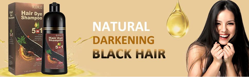 Dark Chocolate Hair Dye Shampoo 5 in 1 with Herbal Ingredients – 10-15 Mins Gray Coverage, Natural Instant Hair Color Shampoo for Women and Men, Instant Hair Dye for All Hair Types