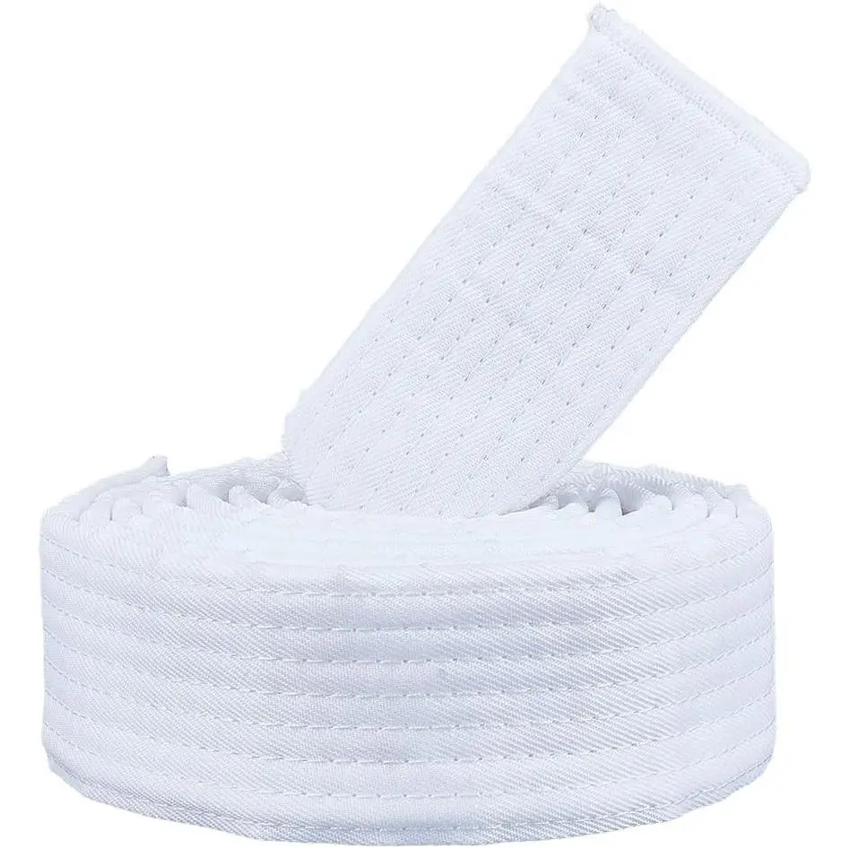 White Taekwondo Belt Hapkido Martial Arts Belt Judo Karate TKD Aikido Uniform Ranking Belt Cotton Long Soft Universal Fit Belts Jiu Jitsu for Performance Sports Training Equipment 5.9ft