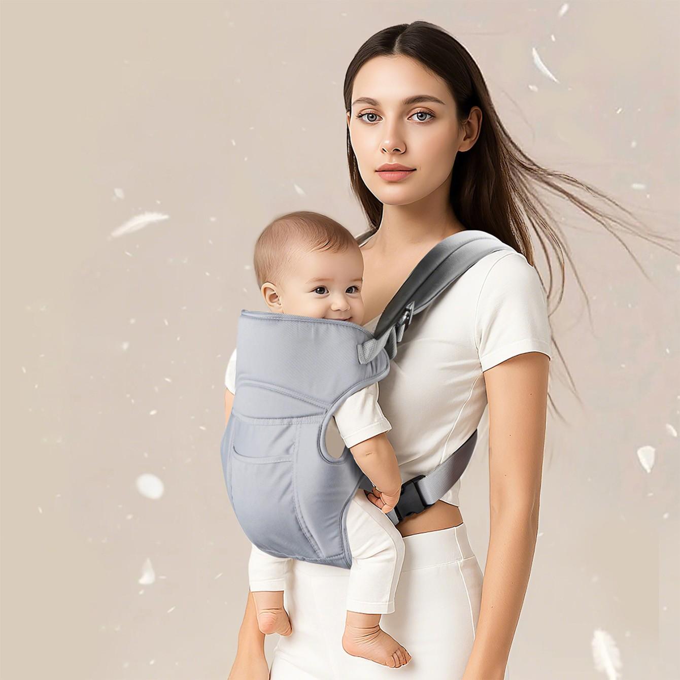 Ergonomic Baby Carrier, Comfortable and Lightweight, Easy to Wear, Waist Support, Suitable for Newborns to Toddlers, Summer Travel