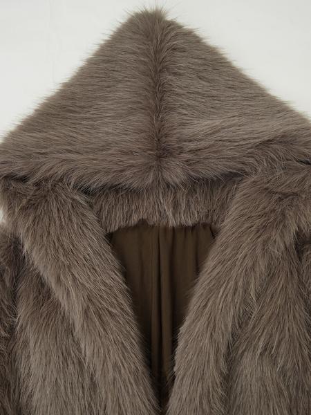 Women's Casual Fashion Hooded Faux Fur Coat, Thick Woven Fabric Outerwear, Warm Short Winter Jacket, New Arrival