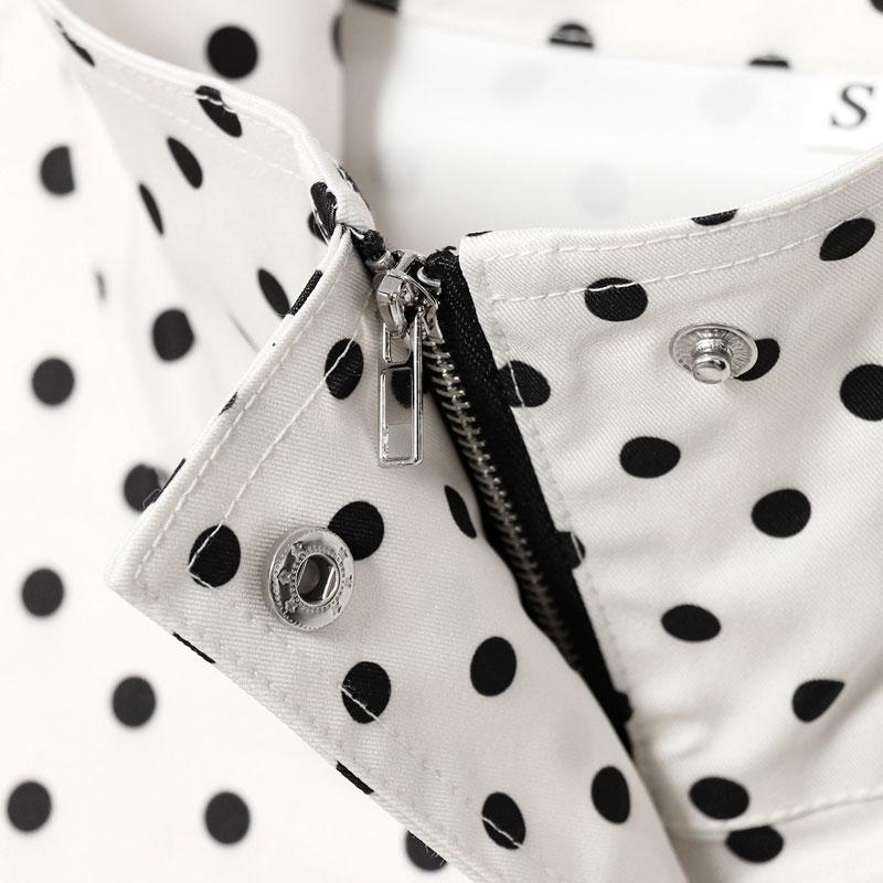 Summer Women's Polka Dot Blazer Jacket, Y2K Street Style Spot Design, Fashionable Long Sleeve Top for Casual & Vacation Wear