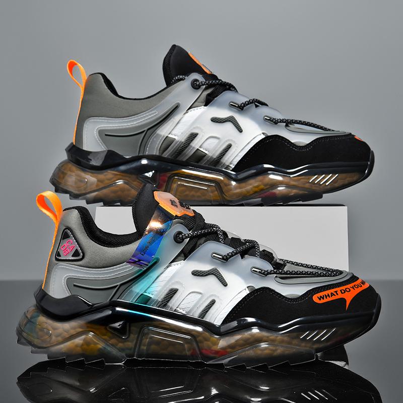 Men's Popcorn Sole Shoes, Lightweight Shock Absorption, All-Season Sport Casual Sneakers, Comfortable and Versatile Footwear