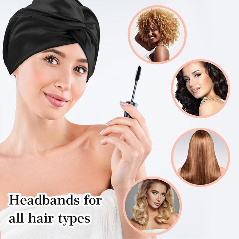 Satin Bonnet Silk Bonnet for Sleeping Double Layer Satin Lined Hair Bonnet with Tie Band for Women Curly Hair Elastic and Twist Knot Design, Hair Bonnet for Sleeping, Sleep Bonnets