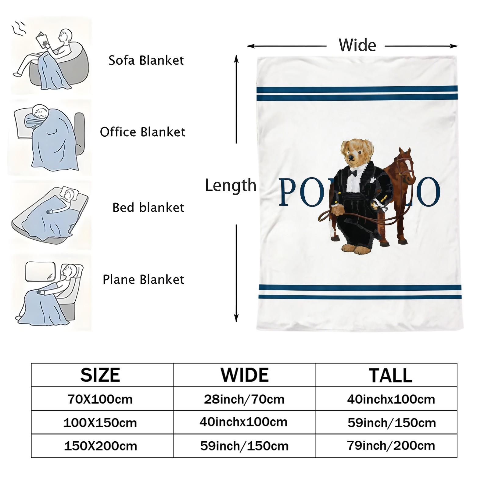 Bear Pattern Blanket, Daily Holiday Birthday Gift For Kids And Adults, Soft, Warm And Lightweight Plush Blanket, Suitable For Bed, Sofa, Car, Room Decoration, Soft Flannel Blanket