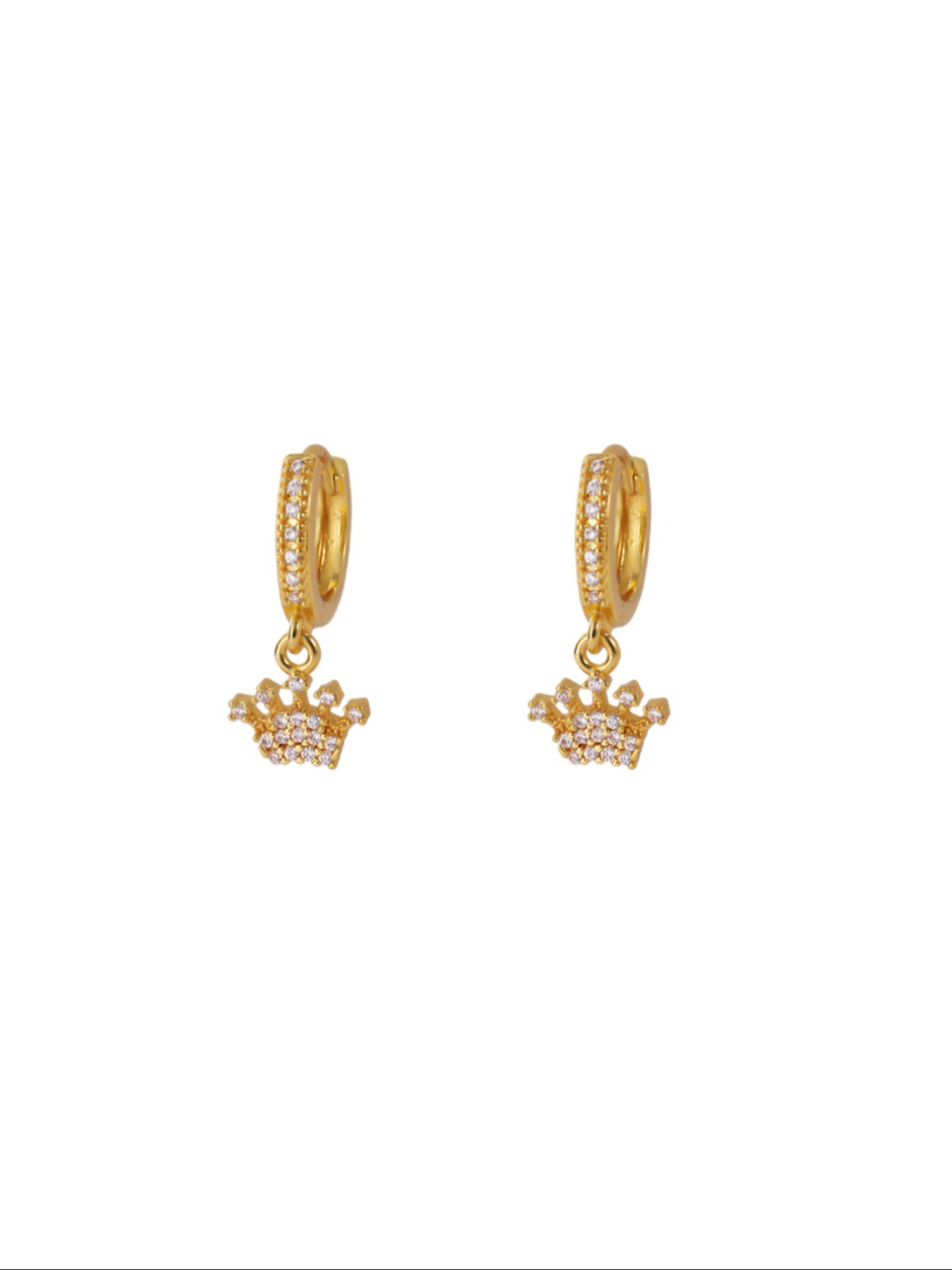 1 Pair Pave Zirconia Crown Earrings for Women 18K Gold Plated Dangle Drop Earrings Fashion Jewelry,Perfect Gifts for Birthday,Party,Wedding,Anniversary,Mother's Day,Vacation,Daily