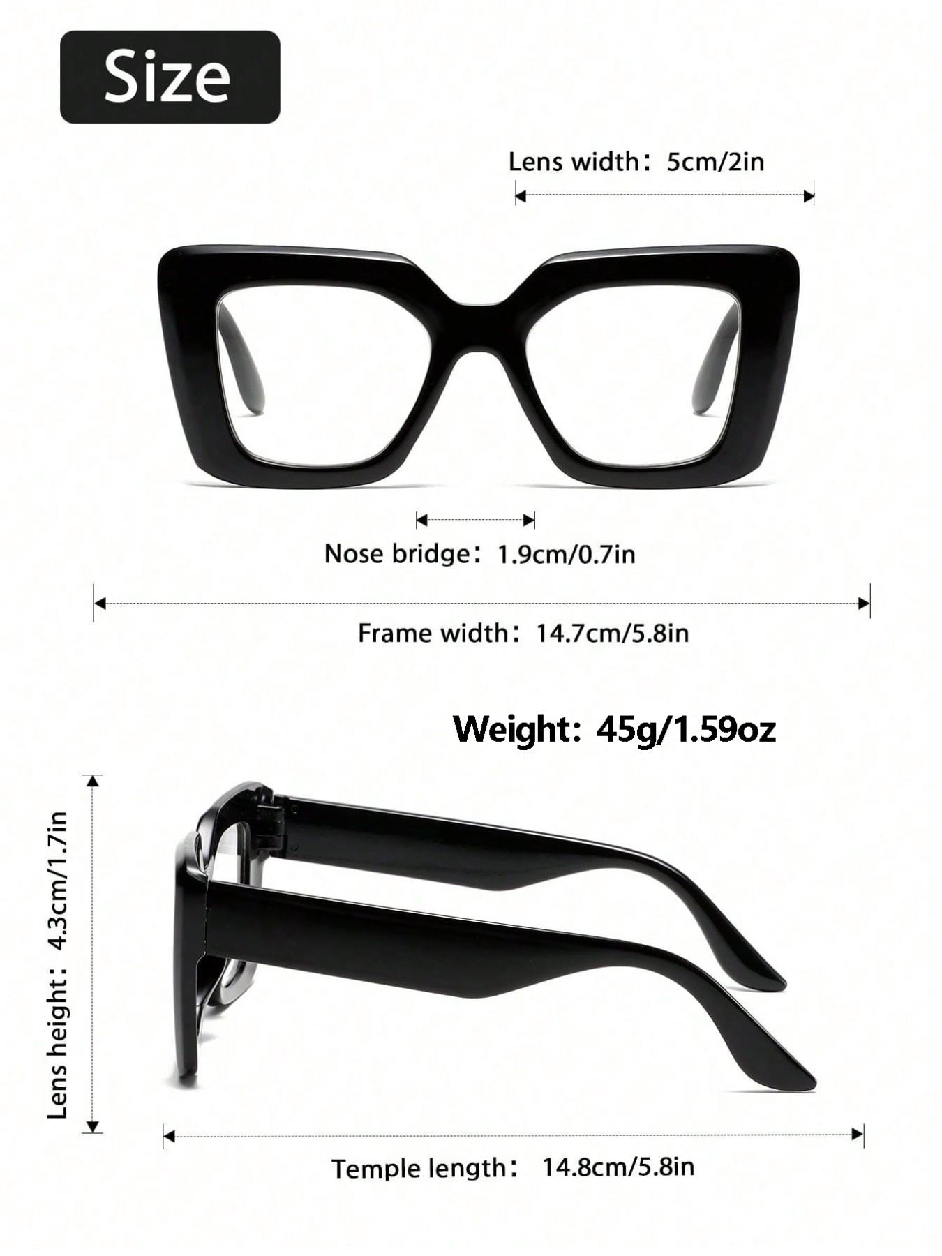 Women's Cat Eye Large Frame Glasses, Simple Design Suitable for Daily Life, Street Photography, Outdoor Leisure Activities