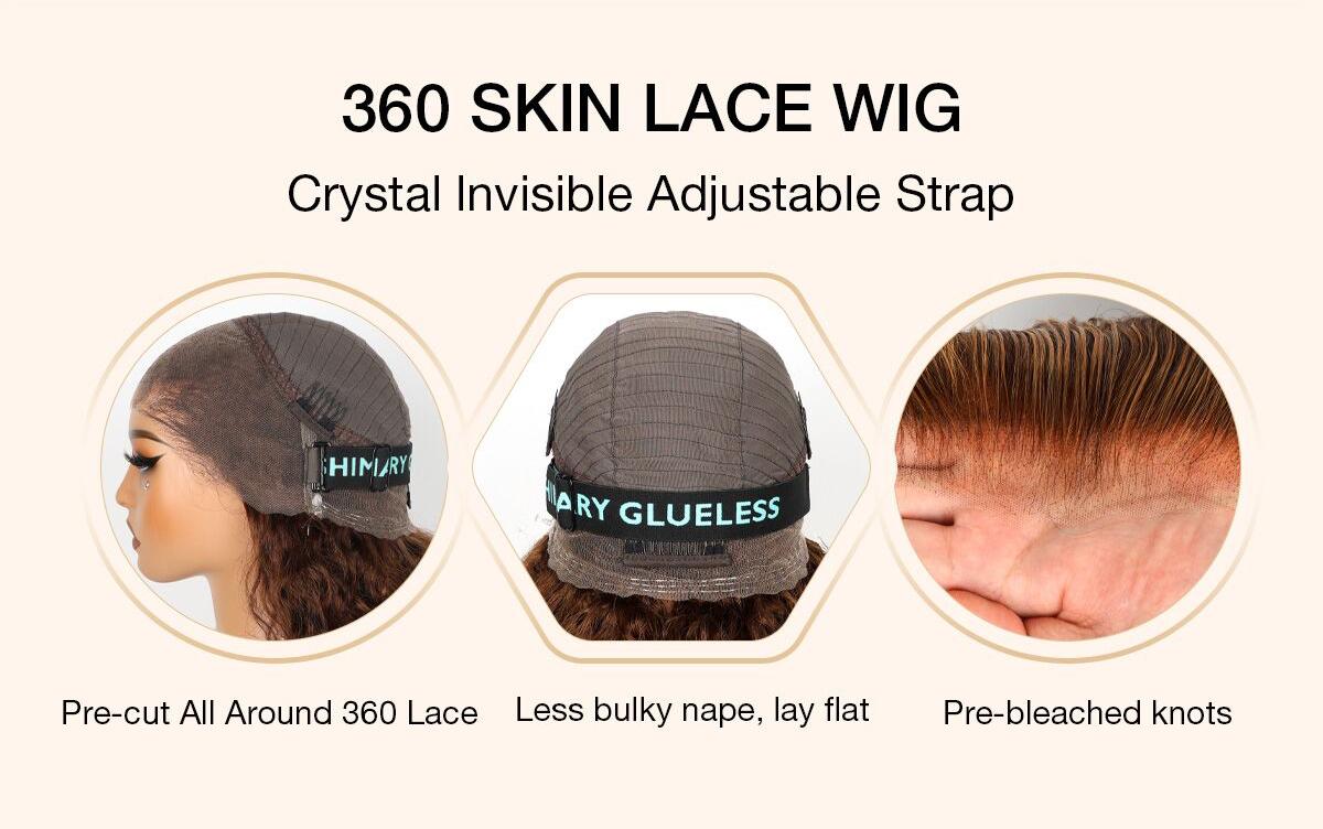 Ashimary Invisi-Strap Snug Fit 360 Body Wave Transparent Lace Frontal Bleached Knots Pre-Cut Lace Glueless Wig SpringStatements