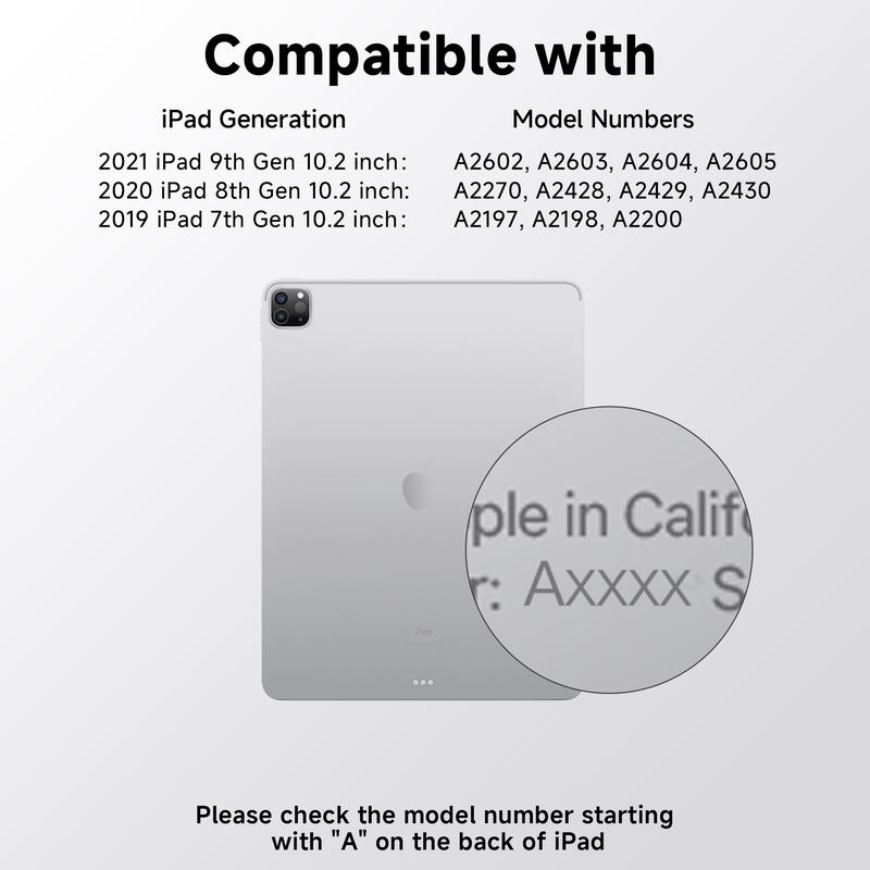 Lecsas 360° Swivel Keyboard Case for iPad 2018-2025 with Transparent Design, Magnetic Pencil Holder, Bluetooth Wireless, Durable & Lightweight Build(not include iPad!!!)