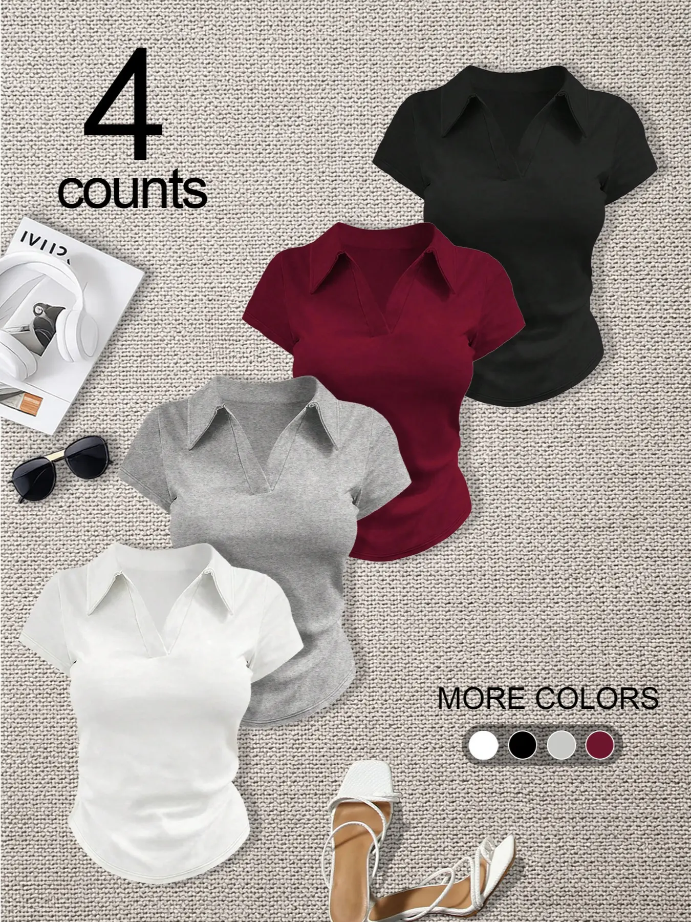 White + Light Gray + Burgundy Red + Black