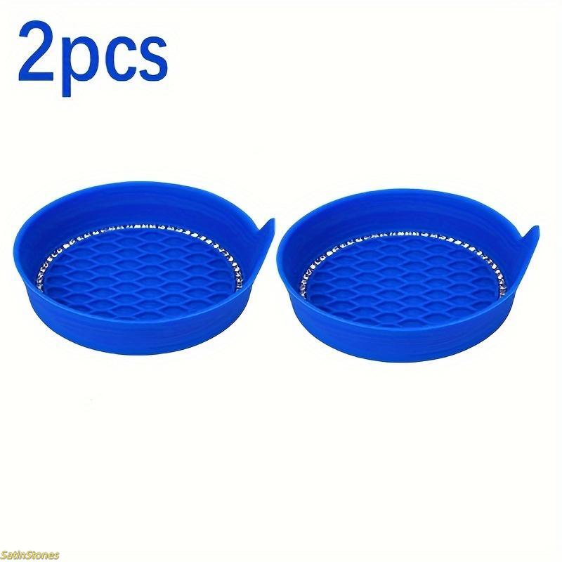 2 Pack Bling Rhinestone Car Cup Coasters, Non Slip Rubber Round Cup Mats, Stylish Auto Interior Decor Accessories for Universal Car Cup Holder Use