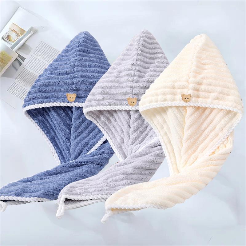 3 Pcs Premium Quick-Drying Microfiber Hair Towel Wrap, Super Absorbent, Soft & Comfortable, Ideal for Frizzy Hair, Lightweight Bathroom & Home Essential