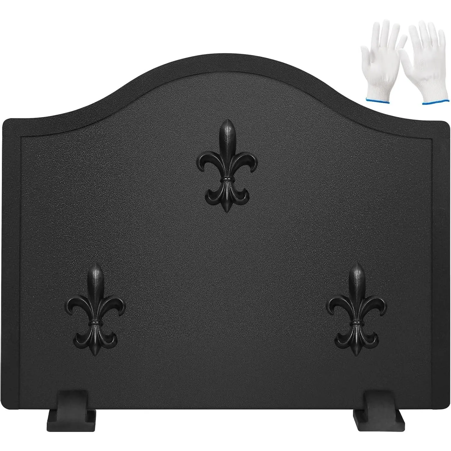 Firebacks for Fireplace 20 inch - Fireplace Back Plates with Feet | Fire Backs for Kitchen Backsplash Decorative Flower Design | Fireplace Heat Deflector Wall Protection