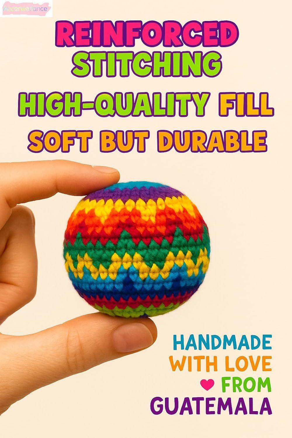 3PCS Handmade Crochet Hacky Sack Set, Boho Aesthetic Footbag Juggling Balls For Outdoor Play, Retro Summer Games For Kids Adults, Coordination Training Equipment For Backyard Party, Trendy Kick Sack Gift For Teens Girls Boys
