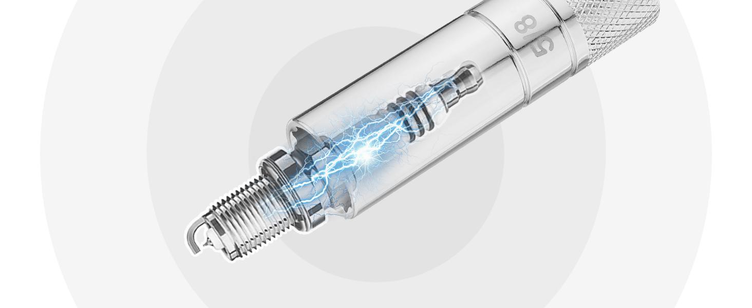 #JumpstartSale WORKPRO 7-Pack Magnetic Swivel Spark Plug Socket Set, Includes 9/16-inch, 5/8-inch, 13/16-inch, 14MM Thin Wall Sockets with 4, 6, 11-inch Extensions, 3/8" Drive with 12 Points, Magnetic Core