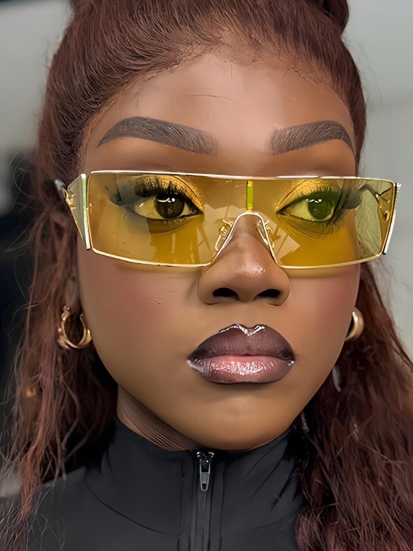 Women's New Full-Rim Irregular-Shaped Sunglasses, Fashionable Popular Metal Glasses, Multicolor Lenses Luxury Glasses, Casual Stylish Glasses