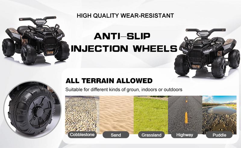 Bobike 6V Electric Kids ATV Quad Pink with Headlights MP3 USB ASTM Certified Safe PP Material Ride On Toy Car for Boys Girls