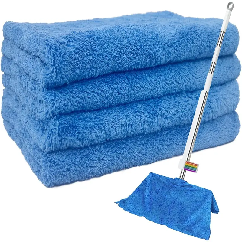 4 count Microfiber Cleaning Cloth, 30"x20" Washable Floor Cloth for Mop House Floor Kitchen Window Highly Absorbent, Lint and Streak Free