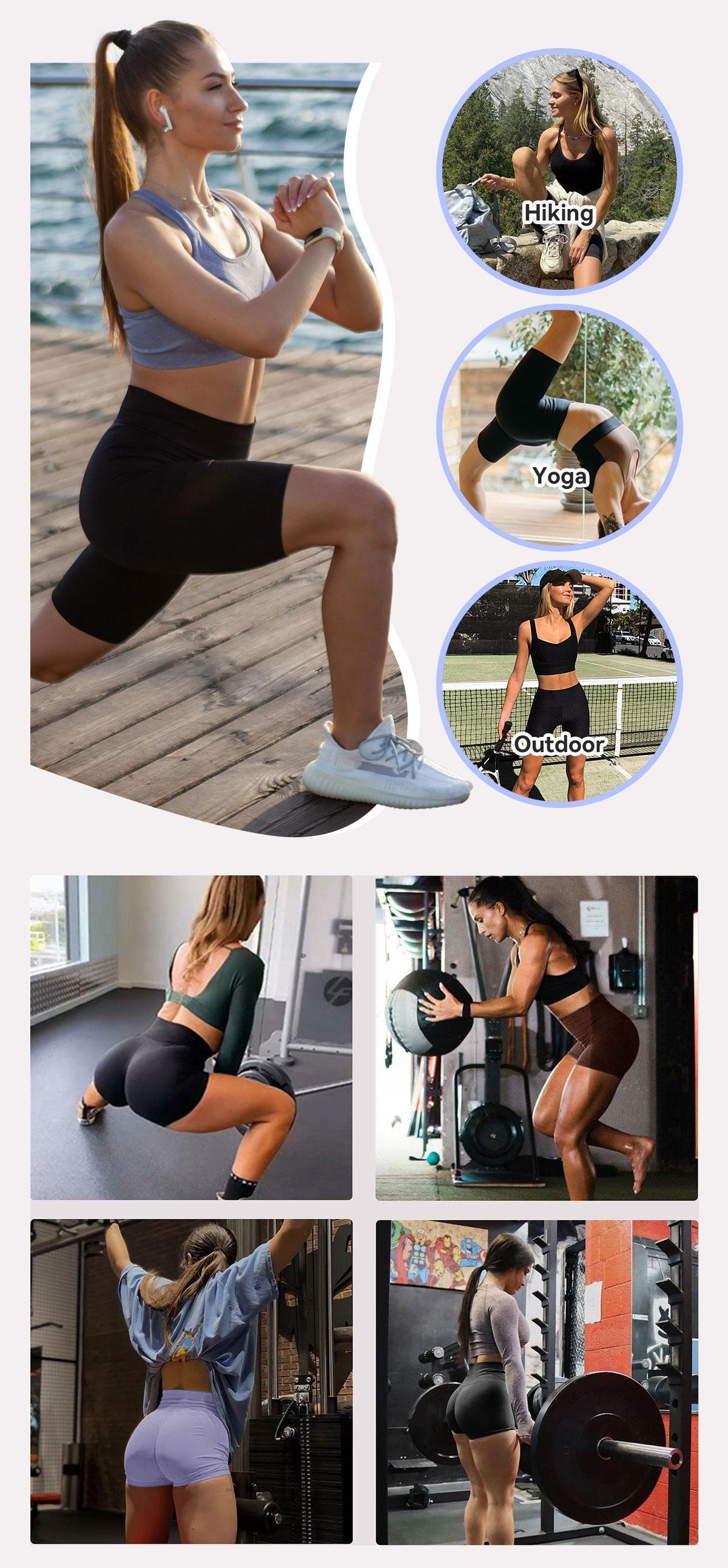 VICONOW Shorts for Women - 8 Inch High Waist Tummy Control Bike Shorts for Gym Workout Athletic Running Yoga