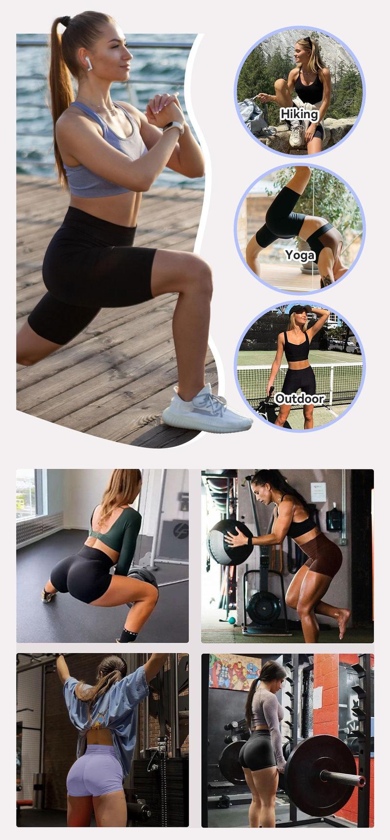 VICONOW Shorts for Women - 8 Inch High Waist Tummy Control Bike Shorts for Gym Workout Athletic Running Yoga