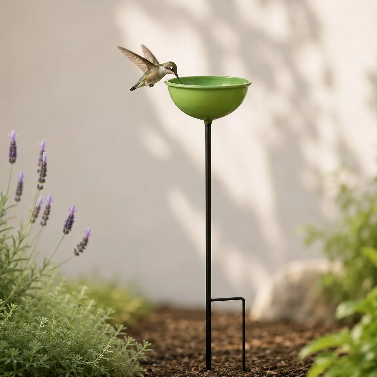Iron Hummingbird Waterer, Bee Butterfly Feeder, Insect Bath Basin, Garden Stake, Outdoor Decor, Gift for Bird Lovers, Butterfly Enthusiasts