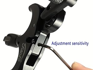 JianZD 3-Finger Thumb Bow Release, Adjustable Sensitivity & 360° Rotatable Head, Aluminum Alloy for Target Shooting,For Compound Bow Precision Archery Release Aids Three Finger Grip Alloy Construction Durable alloy material