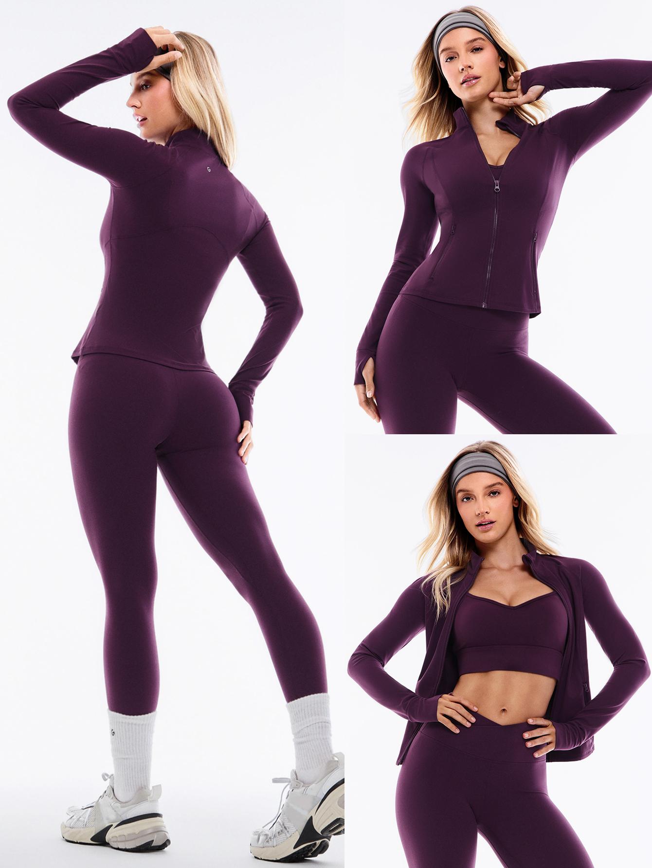 GLOWMODE 2PCS Slim-It BBL Jacket and 24" & 28” Crossover Yoga Leggings Set