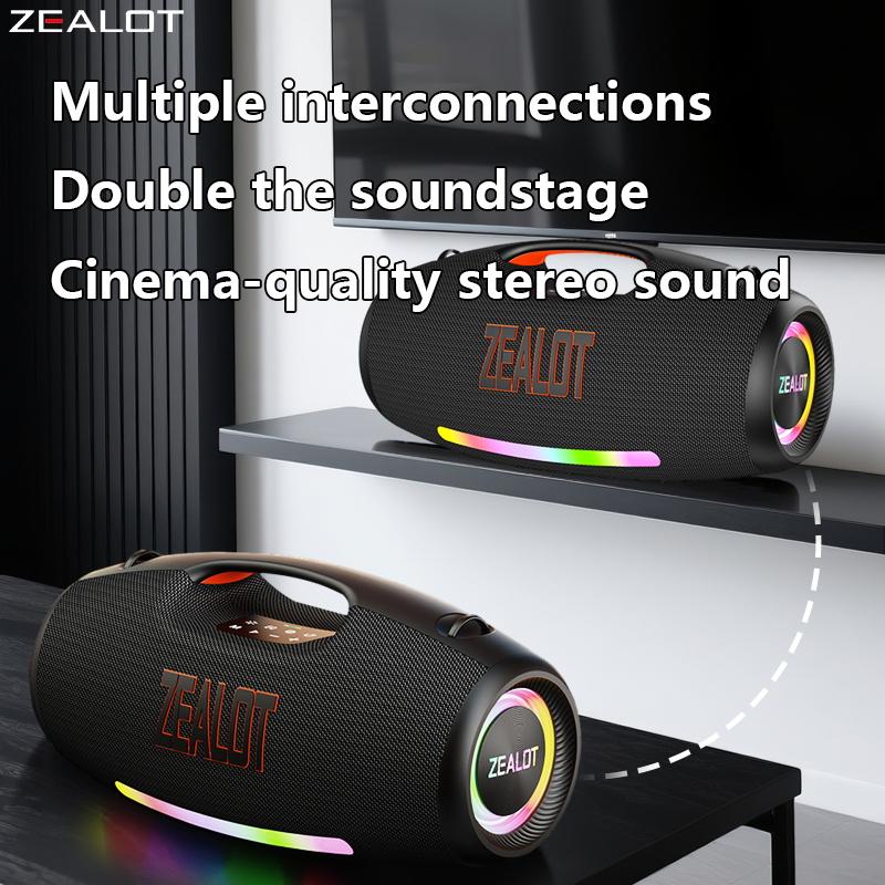 250【ZEALOTS89】Portable wireless speaker, high fidelity sound and audio, desktop Bluetooth speaker surround sound, TWS pairing, 48000mAh long battery life, supports USB/TF card/AUX/BT smartphones. Ideal choice for family/car/party/camping/gift giving 250【ZEALOTS89】Portable wireless speaker, high fidelity sound and audio, desktop Bluetooth speaker surround sound, TWS pairing, 48000mAh long battery life, supports USB/TF card/AUX/BT smartphones. Ideal choice for family/car/party/camping/gift giving