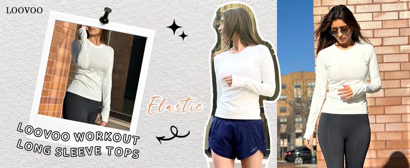 LOMON Women Workout Shirts 4 Pack Athletic Compression Tee Dry Fit Yoga Gym Basic Tops