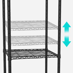 Ulif E1 Heavy Duty Closet Garment Rack, 6 Tiers Adjustable Metal Freestanding Expandable Clothing Storage with 4 Hanger Rods, Easy to Assemble Wardrobe  Organiser Steel