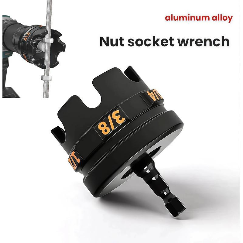Quick-Release Nut & Bolt Drill Attachment, Impact Drill Zipper Tool, Fits 1/4", 3/8", and 1/2" Threaded Rods, Durable Fastener Accessory