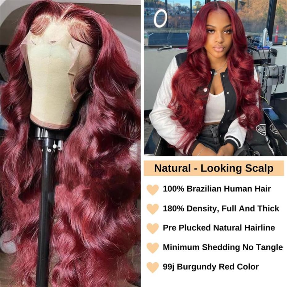 Bling Hair 30 32 inch Burgundy Color Hd Transparent 13x4 Lace Frontal Wig For Women 180% Density 13x6 99J Lace Front Brazilian Remy Wigs Bling Hair 30 32 inch Burgundy Color Hd Transparent 13x4 Lace Frontal Wig For Women 180% Density 13x6 99J Lace Front Brazilian Remy Wigs