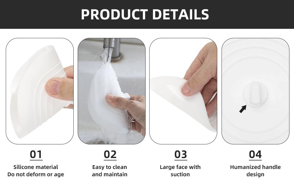 Tub Stopper 2PCS,Bathtub Drain Stopper,6 inches Bathtub Tub Drain Cover Stopper,Silicone Drain Plug,Kitchen Bathroom Hair Water Shower Stopper,Large Bathroom Laundry Accessories (Grey/White)