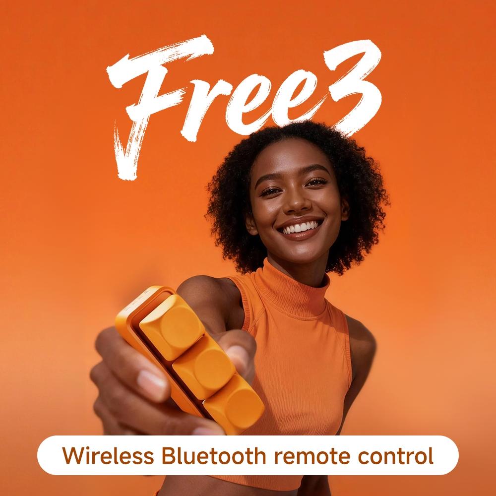 Free3 Bluetooth Page Turner, 3-Mode Control for E-Readers, Phones, Tablets and Computers, Kindle Page Turning, TikTok Scrolling, Camera Trigger, PPT/PDF Control, Hot-Swappable Switches
