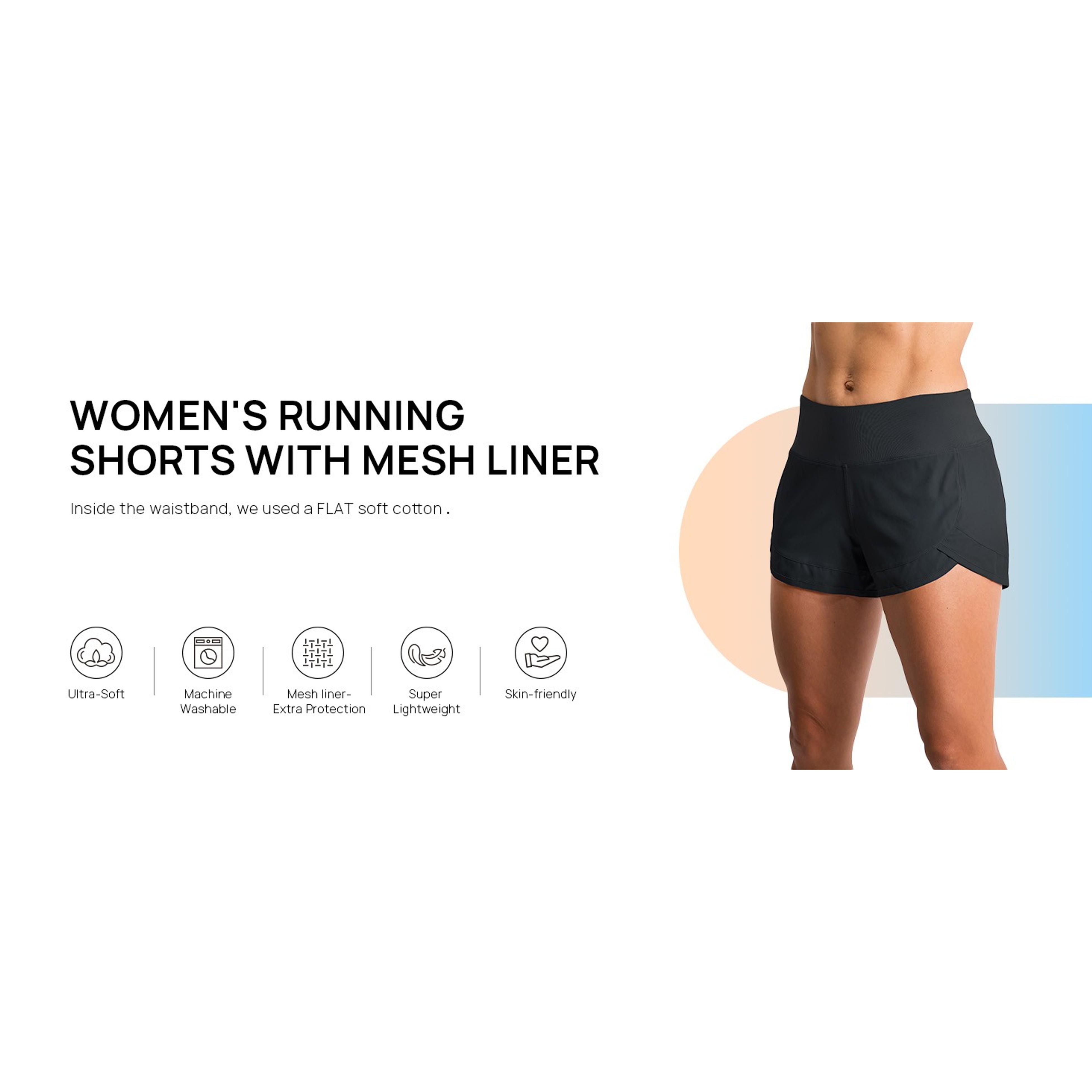 Women's 3" Lightweight Running WOD Volleyball Shorts with Mesh Liner and Zip Pocket Workout AthleticGift