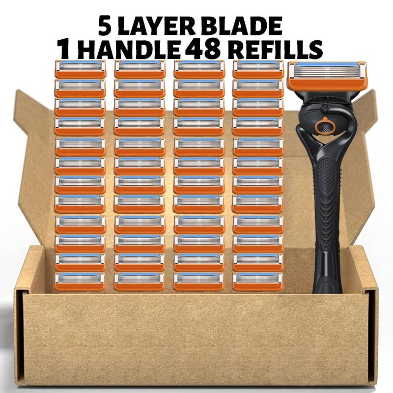 Men's manual shaver kit, blade material is safe and rust proof, easy to use and replace, high-quality material can be washed with water as a whole, classic men's shaving tool