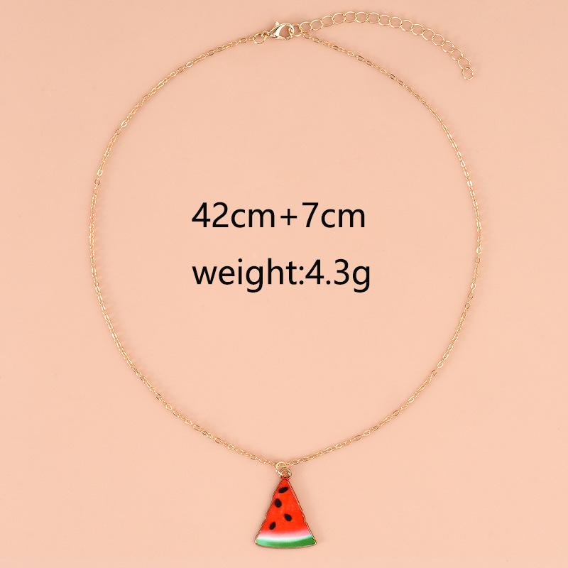 Summer Style Watermelon Pendant Necklace - Fashionably Simple, Versatile and Cute Necklace