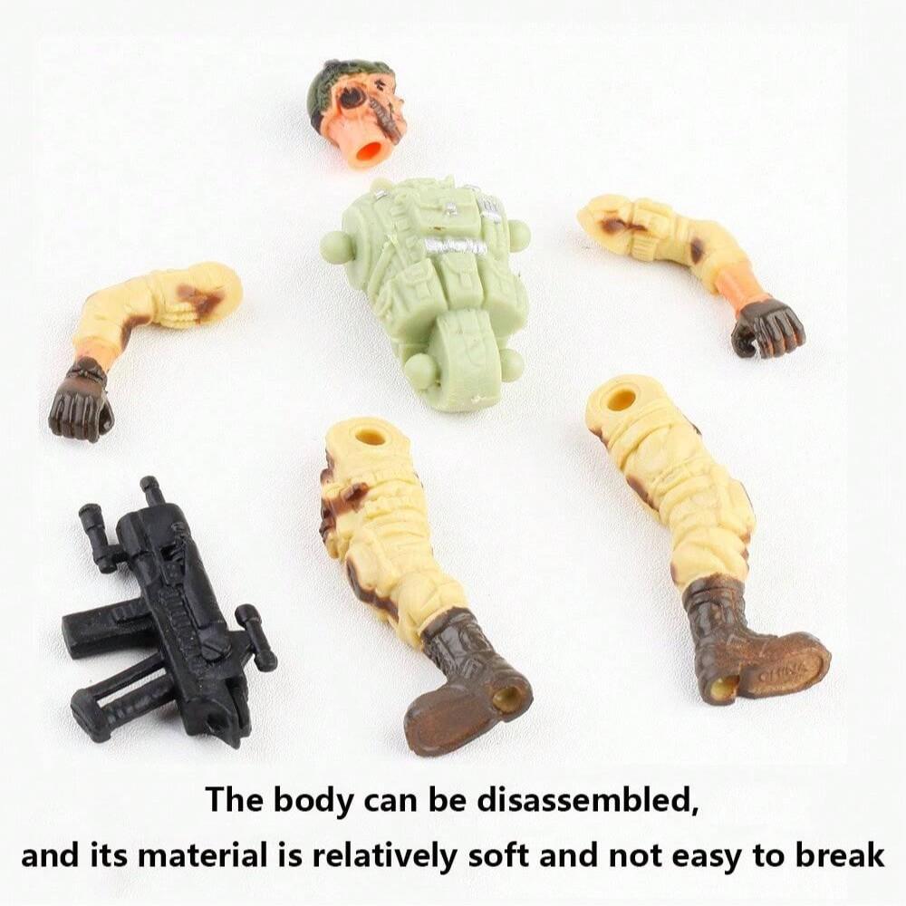 Shindel Men Soldiers Military Soldier Playset, Joint-Movable Figures with Weapons, Zombie Model, 10cm Police Trooper Figurine, Birthday & Christmas Gift