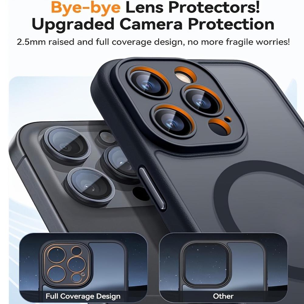 Magnetic Phone Case for iPhone 17/16/15/14/13/12/11, Upgraded Full-Camera-Protection Translucent Matte Compatible with MagSafe, Phone Cover, Phone Cover Casing