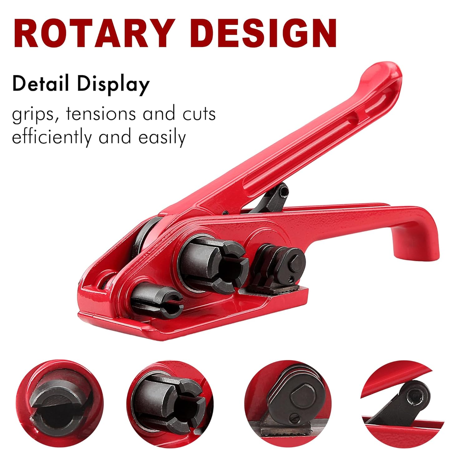 Heavy Duty Packaging Banding Strapping Kit - Upgraded Poly Strapping Tensioner Tool Set with 3280' Length PP Packagng Strapping Banding,100 Metal Seals