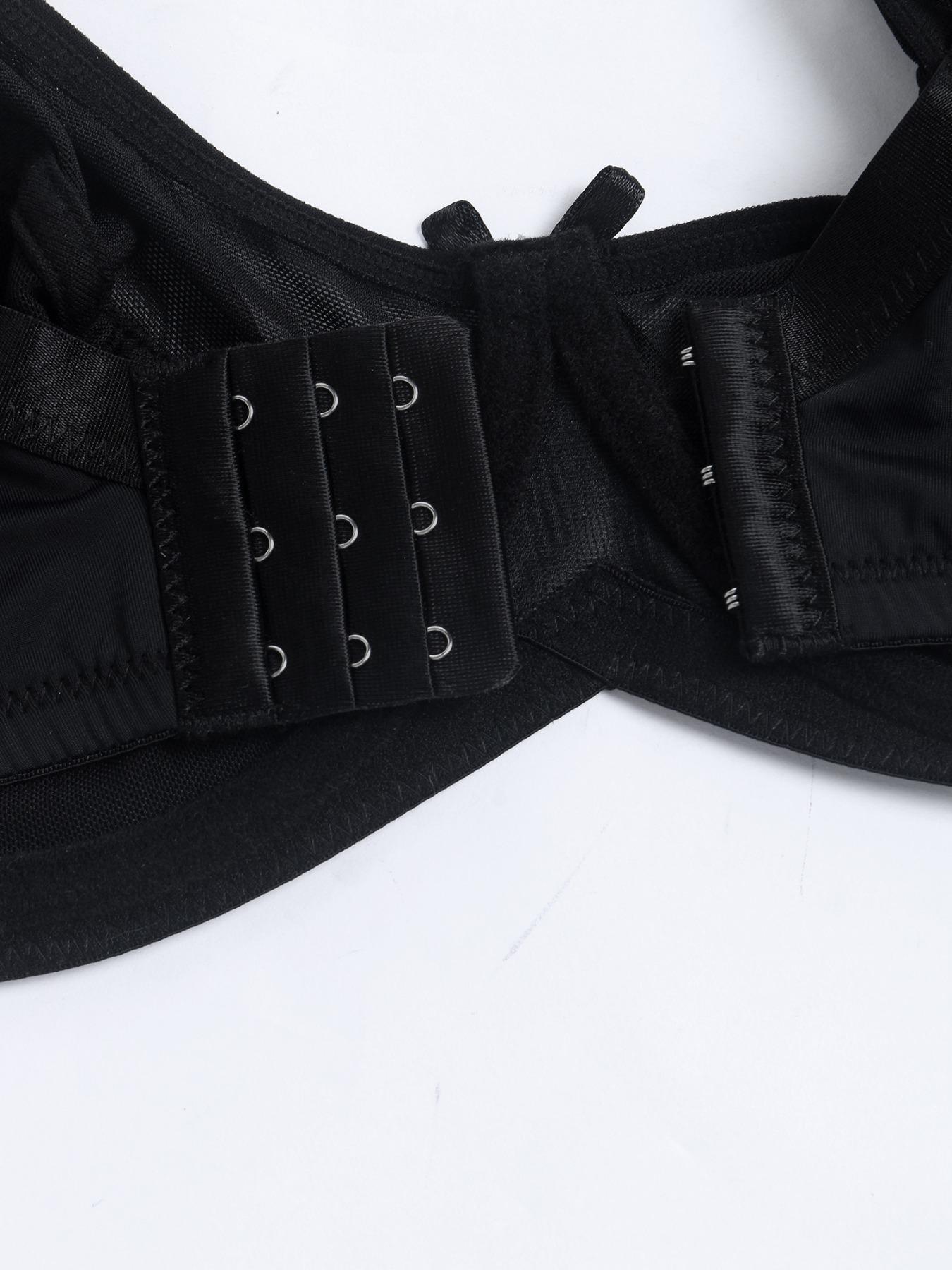 Plus Size Mesh Unlined Bras for Women, Unpadded Mesh Full Coverage, T-Shirt Minimizer, Sexy Underwire Bralettes, Smooth U-Back Design