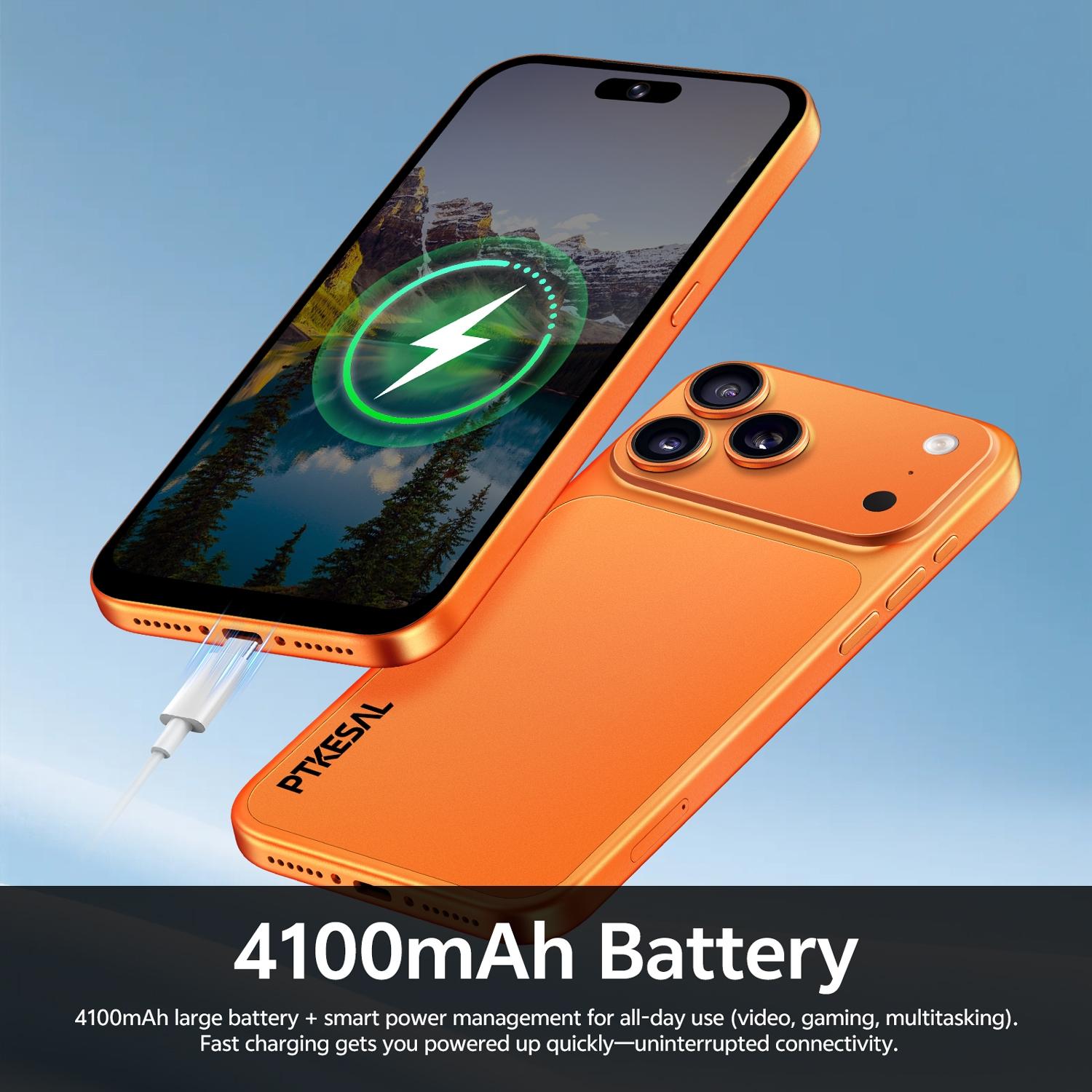 PTKESAL-Smartphone 17 Pro Max, 6.75-inch big screen viewing experience, 3GB+32GB, Android 12, MTK6762 quad-core, 5+13MP pixels, 4100mAh battery, face unlocking and quick wake-up smartphone.