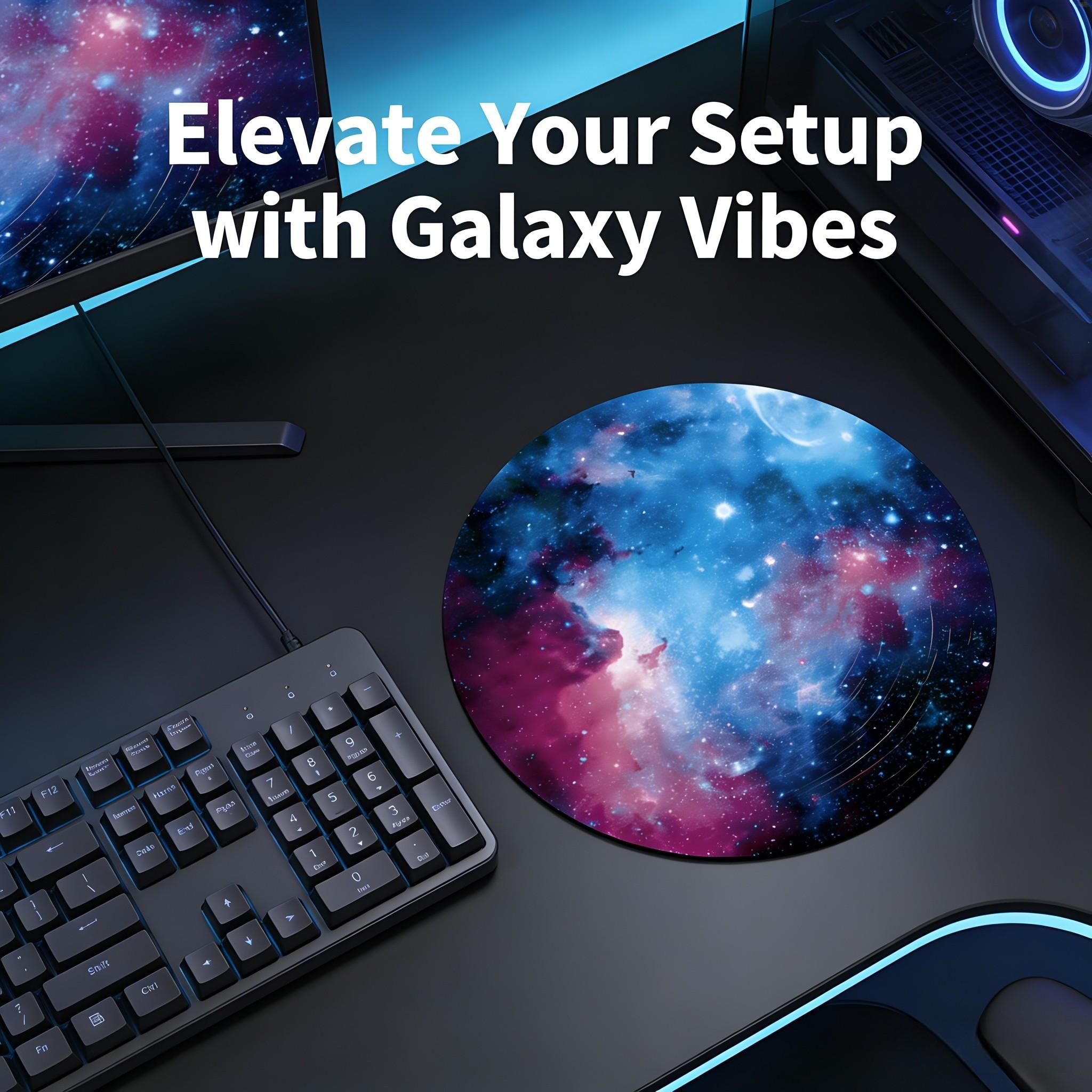 Fashion Starry Sky Round Mouse Pad, Non-Slip Rubber Base, Small Desktop Mat for PC/laptop, Gaming/mouse Pad, Gift for Women, 7.87 Inches